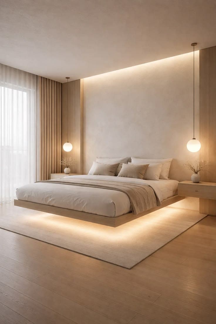 Floating Platform Bed 8